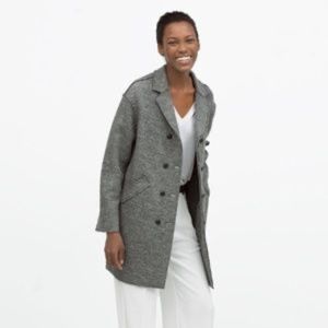 ZARA Basic Gray Button Front Wool Blend Peacoat XS